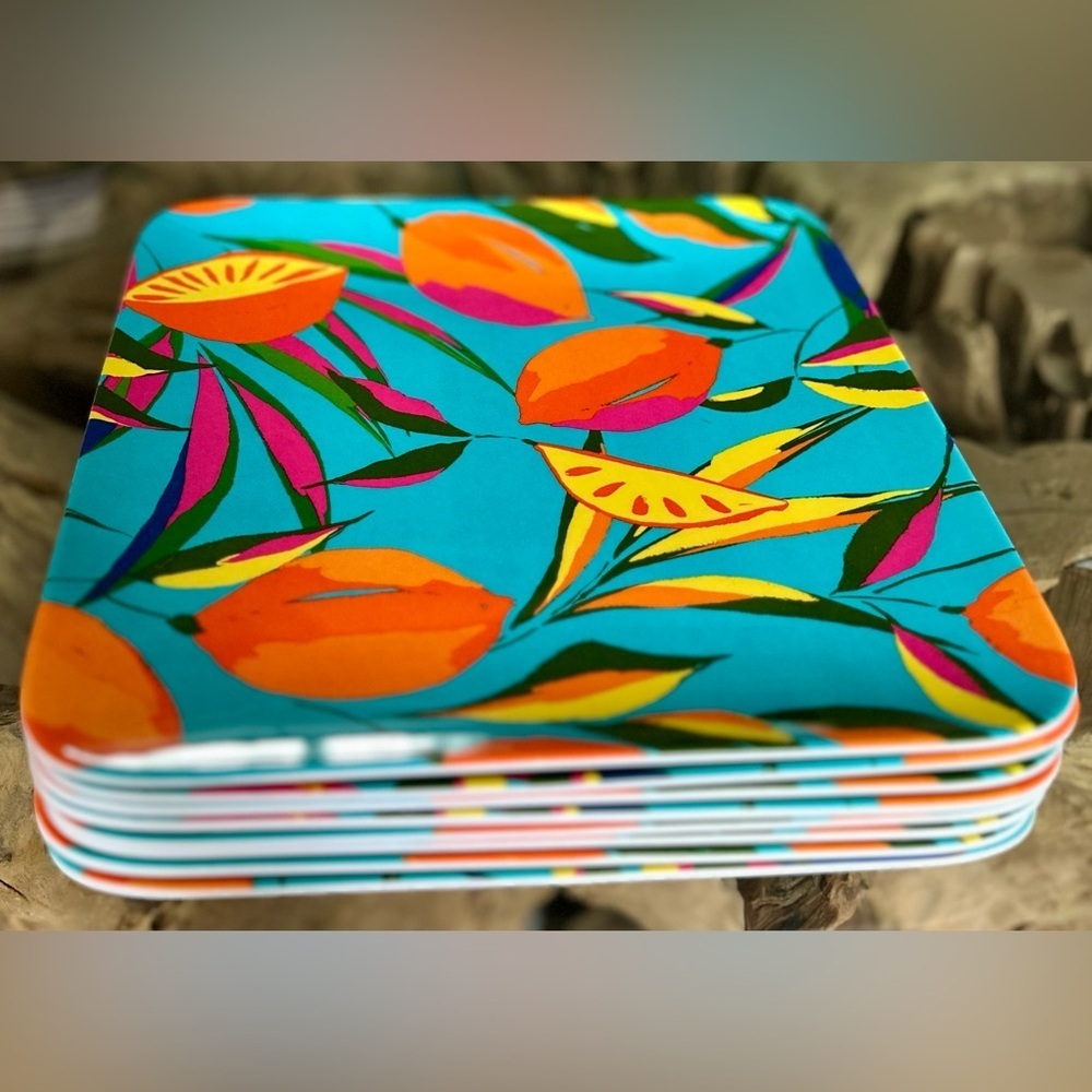 ā¼ļøRAREā¼ļøšøTabitha Brown x Targetšøš„NWTš„Melamine Tropical Dinner Outdoor Plates (8)
